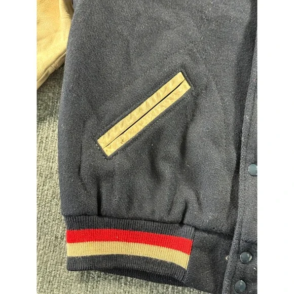 Vintage Nike US Soccer Varsity Jacket Mens Small Navy Blue Wool Leather Sleeves - Picture 6 of 16